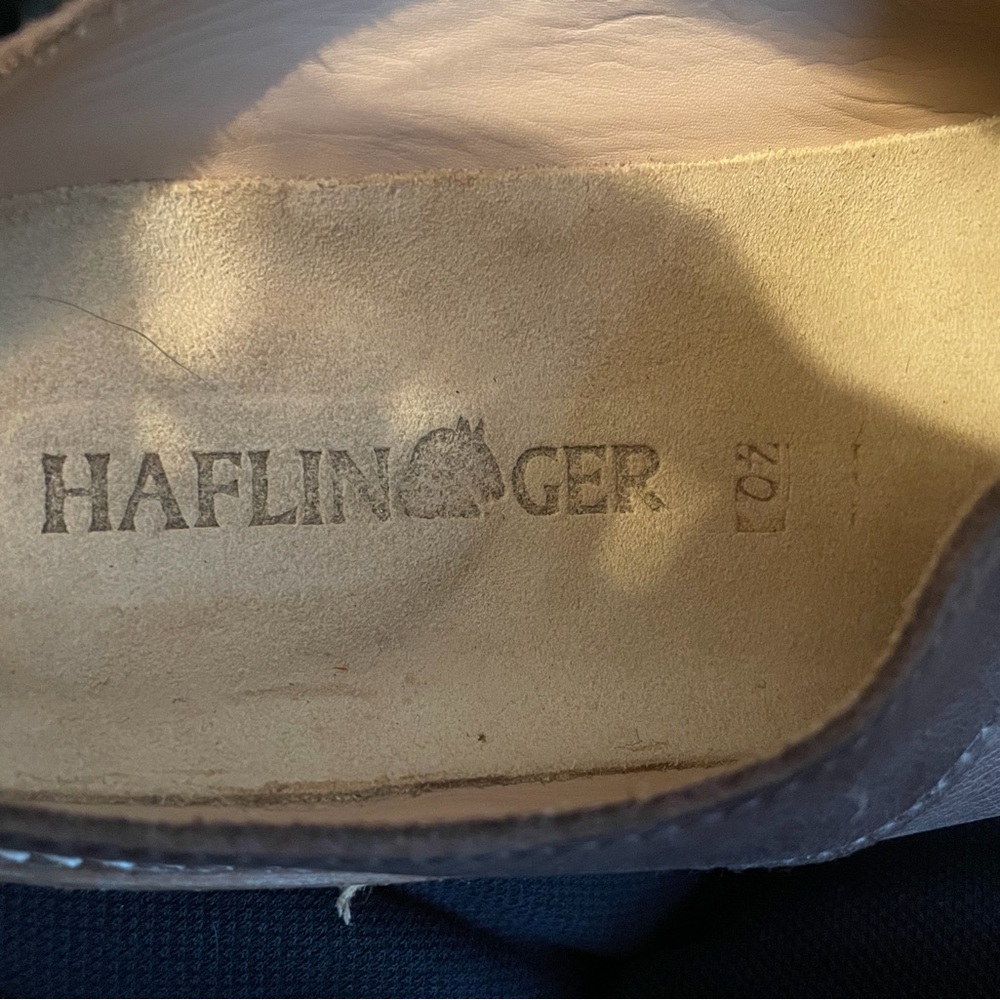 Haflinger Brown Taupe Leather Slip-On Clog - Picture 2 of 4